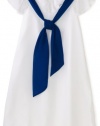 Blush by Us Angels Girls 7-16 Flutter Sleeve Dress with Contrast Necktie, White, 16