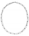 A simple chain with cutting-edge design. Necklace features a Stampato link in 14k white gold. Approximate length: 17 inches.