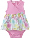 Kids Headquarters Baby-girls Newborn Take Me Home Sleeveless Romper with Print Skirt, Lilac, 6-9 Months