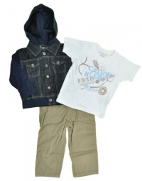 Calvin Klein Toddler Boys Denim Jacket 3Pc Pant Set (3T) Calvin Klein Toddler Boys Denim Jacket 3Pc Pant Set (3T)