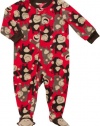 Carter's Boys Red Monkey Fleece Blanket Sleeper Pajamas - 6 Months through 5T