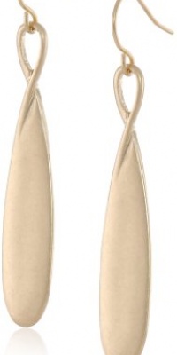 Kenneth Cole New York Metal Boost Gold Long Twist Teardrop Earrings