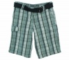 Epic Thread Belted Striped Cargo Shorts Artic Mist 18