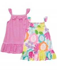 Every girl loves options. You'll have plenty of choices to put her in with this darling dress 2-pack from Carter's. Every girl loves options. You'll have plenty of choices to put her in with this darling dress 2-pack from Carter's.