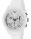 Emporio Armani Men's AR1431 White Ceramic Silicone Chrono Watch