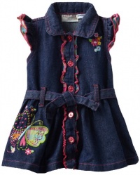 Carter's Watch the Wear Baby-girls Infant Denim Dress With Butterly and Ruffle Front, Dark Denim, 24 Months Carter's Watch the Wear Baby-girls Infant Denim Dress With Butterly and Ruffle Front, Dark Denim, 24 Months