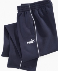 When your kid is on the go, these sweatpants from Puma follow. Easy pull-on loose fit sweatpants perfect to lounge or workout in. When your kid is on the go, these sweatpants from Puma follow. Easy pull-on loose fit sweatpants perfect to lounge or workout in.