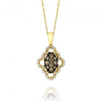 Le Vian 14K Yellow Gold Chocolate and White Diamond Pendant with 0.55 Carats Diamonds Le Vian 14K Yellow Gold Chocolate and White Diamond Pendant with 0.55 Carats Diamonds