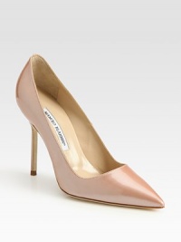 Patent leather point toe is as sleek as it is versatile. Self-covered heel, 4 (100mm)Patent leather upperLeather liningBuffed leather solePadded insoleMade in ItalyOUR FIT MODEL RECOMMENDS ordering one size up as this style runs small. Patent leather point toe is as sleek as it is versatile. Self-covered heel, 4 (100mm)Patent leather upperLeather liningBuffed leather solePadded insoleMade in ItalyOUR FIT MODEL RECOMMENDS ordering one size up as this style runs small.