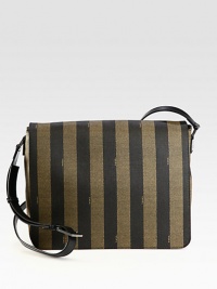 EXCLUSIVELY AT SAKS. Elegantly striped messenger bag with magnetic button closure and interior pockets and compartments to secure all of your business essentials.Flap, magnetic closureAdjustable shoulder strapInterior zip, slip pocketsLeather14W x 11H x 4DMade in Italy