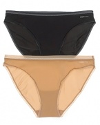 A pretty lace trim lends elegant style to this bikini from Calvin Klein Underwear. Style #D3432