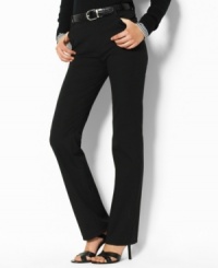 A sophisticated pant in substantial cotton twill is contoured for a sleek silhouette. A sophisticated pant in substantial cotton twill is contoured for a sleek silhouette.