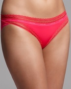 A soft bikini bottom with lace detail at hips and waist for the perfect accent. Style #F3266