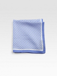 A dapper finishing touch and sartorial standard, with an allover check print. 63% cotton/37% silkDry clean13 x 13Made in Italy A dapper finishing touch and sartorial standard, with an allover check print. 63% cotton/37% silkDry clean13 x 13Made in Italy