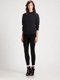 The perfect pullover for the season, blended with ultra-soft cashmere and banded with subtle stripes.Rib-knit crewneck, cuffs and hemLong sleeves59% wool/25% cashmere/16% polyamideDry cleanImported of Italian fabricModel shown is 5'11 (180cm) wearing US size Small. The perfect pullover for the season, blended with ultra-soft cashmere and banded with subtle stripes.Rib-knit crewneck, cuffs and hemLong sleeves59% wool/25% cashmere/16% polyamideDry cleanImported of Italian fabricModel shown is 5'11 (180cm) wearing US size Small.
