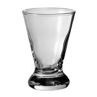 Set of 6 beautiful, uniquely shaped mini glasses for a host with a million ideas! The concept of truly 'eating' from a glass is meant to be a treat and stimulus to the eye and seems to invite feelings of both humor and luxury to an otherwise predictable dining experience. Set of 6 beautiful, uniquely shaped mini glasses for a host with a million ideas! The concept of truly 'eating' from a glass is meant to be a treat and stimulus to the eye and seems to invite feelings of both humor and luxury to an otherwise predictable dining experience.