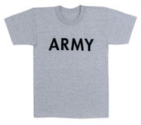 Kids Army Grey Physical Training T-Shirt-LARGE