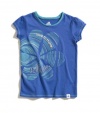 adidas Girls 2-6X Short Sleeve Graphic Tee, Dazzling Blue, 6X