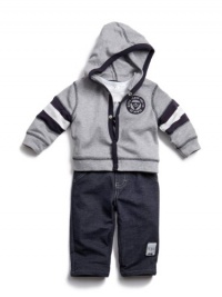 GUESS Kids Boys Baby Long-Sleeve Tee, Hoody and Pants Se, GREY HEATHER (3/6M) GUESS Kids Boys Baby Long-Sleeve Tee, Hoody and Pants Se, GREY HEATHER (3/6M)