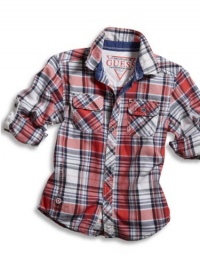GUESS Kids Boys Big Boy Long-Sleeve Drake Plaid Shirt, PLAID (12/14) GUESS Kids Boys Big Boy Long-Sleeve Drake Plaid Shirt, PLAID (12/14)