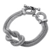 Inox Womens Double Mesh Stainless Steel Hercules Knot Bracelet