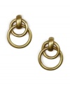 Knock on fashion's door with these twisted hoop earrings from Jones New York, in gold-plated mixed metal. Approximate drop: 3/4 inch.