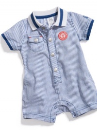 GUESS Kids Boys Striped Romper with Stripe Collar (0 - 9, STRIPE (0/3M) GUESS Kids Boys Striped Romper with Stripe Collar (0 - 9, STRIPE (0/3M)