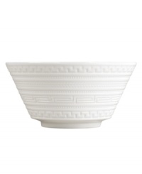 Full of history, the Intaglio all-purpose bowl from Wedgwood features modern bone china embossed with geometric motifs from the Georgian era. Full of history, the Intaglio all-purpose bowl from Wedgwood features modern bone china embossed with geometric motifs from the Georgian era.