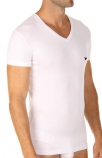 Emporio Armani Men's Pima Rib Stretch Cotton T-Shirt Emporio Armani Men's Pima Rib Stretch Cotton T-Shirt