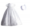 Lauren Madison baby girl Christening Baptism Special occasion Newborn Bridal Satin dress gown , White, 0-3 Months