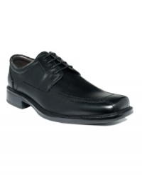 Perfectly narrow and sophisticated. This stylish pair of lace-up men's dress shoes will keep you on trend and in style whether you're on top or climbing the corporate ladder. Perfectly narrow and sophisticated. This stylish pair of lace-up men's dress shoes will keep you on trend and in style whether you're on top or climbing the corporate ladder.