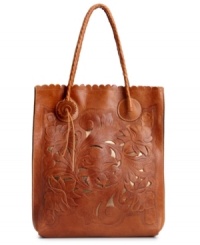 An exquisite addition to any ensemble, this Florentine-inspired leather tote from Patricia Nash is pure artistry. Elegant floral detail, handcrafted stitching and deep embossed florets grace the exterior, while the generous interior allows you to bring along everything for work or a weekend getaway.