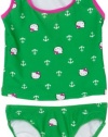 Hello Kitty Girls 7-16 Big Girl Tankini, Green, 10/12