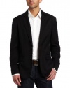 Kenneth Cole Men's Two Button Solid Blazer, Black, Large