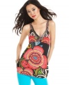 A bold floral print makes a bright summer statement on this Desigual tank -- pair it with the season's colored denim!