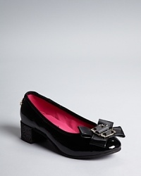 Her first heels put her on the right track with dazzling sequins, bow embellishments and bead accents. Her first heels put her on the right track with dazzling sequins, bow embellishments and bead accents.