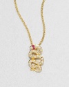 EXCLUSIVELY AT SAKS.COM From the Meadowlark Collection. An exotic and sparking design featuring a snake pendant encrusted with sparking white sapphires and rich rubies on a link chain. 18k goldplated sterling silverWhite sapphire and rubyLength, about 16-18 adjustablePendant size, about .4Lobster clasp closureImported 