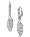 Soar to new heights. Elegant feather-shaped earrings by Eliot Danori shine with the addition of sparkling crystals. Set in rhodium-plated mixed metal. Approximate drop: 1-1/4 inches.
