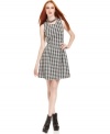 In a graphic black and white, this houndstooth-print Bar III dress is oh-so on-trend for fall!