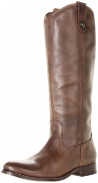 FRYE Women's Melissa Button Knee-High Boot,Dark Brown Brush Off Leather,9 M US