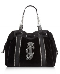 Bring some bling into your accessories arsenal with this rhinestone-studded design from Juicy Couture. Featuring signature detailing, flirty grossgrain bow and chain-ling accent, it's perfectly poised to meet your daily diva demands. Bring some bling into your accessories arsenal with this rhinestone-studded design from Juicy Couture. Featuring signature detailing, flirty grossgrain bow and chain-ling accent, it's perfectly poised to meet your daily diva demands.