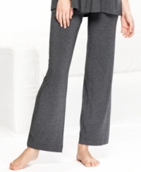 Relax in the comfy stretchiness of DKNY's long pajama pants. Relax in the comfy stretchiness of DKNY's long pajama pants.