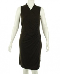 Lauren Ralph Lauren Stretch V-Neck Dress Brown M Lauren Ralph Lauren Stretch V-Neck Dress Brown M