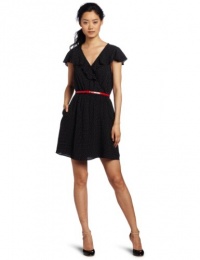 BCBGeneration Women's Printed Ruffle Yoke Dress, Black Combo, XX-Small BCBGeneration Women's Printed Ruffle Yoke Dress, Black Combo, XX-Small