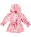 Hawke & Co. Watercolor Blossom Raincoat (Sizes 2T - 4T) - cotton candy, 3t