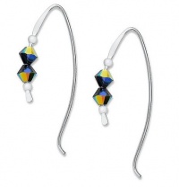 Jody Coyote Sterling Silver and Blue Crystal Wire Earrings Jody Coyote Sterling Silver and Blue Crystal Wire Earrings