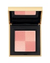 Dress cheeks in a sensual flush of color with this ultra-chic compact that seamlessly blends matte and iridescent textures to create a shimmery, lit-from-within look. Incredibly versatile, this blush colors, contours and highlights to create any effect-from natural to glamorous. The beautifully blendable formula contains self-adapting pigments that capture and transform light's intensity into a vibrant color source that complements any complexion. Remarkably silky texture blends beautifully for buildable, custom color.