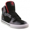 Supra Vaider Skate Shoe - Youth Black Patent Leather/Nubuck/Red, 1.0