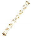 Strand together your perfect look with AK Anne Klein's flaunt-worthy flex bracelet. Crafted in gold-tone mixed metal, it's adorned with topaz-hued glass pearls and gold-tone crystal pave ball accents. Approximate length: 7-1/2 inches.