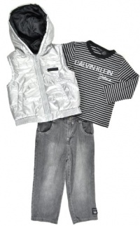 Calvin Klein Boys 2-7 Long Sleeve Tee with Vest Set Calvin Klein Boys 2-7 Long Sleeve Tee with Vest Set